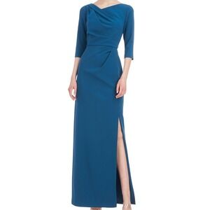 Kay Unger Margerite Column Gown Ink Blue Formal Dress Size 6 NWT